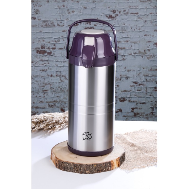 Termos Çelik 3,5lt pompalı tip mor Termos Çelik 3,5lt pompalı tip mor