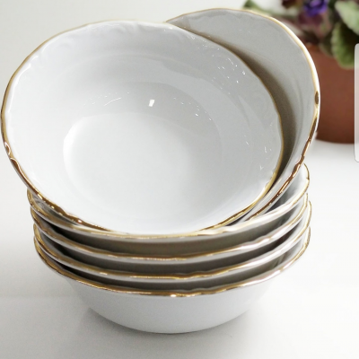 porland yaldızlı 13cm porselen kase 12li