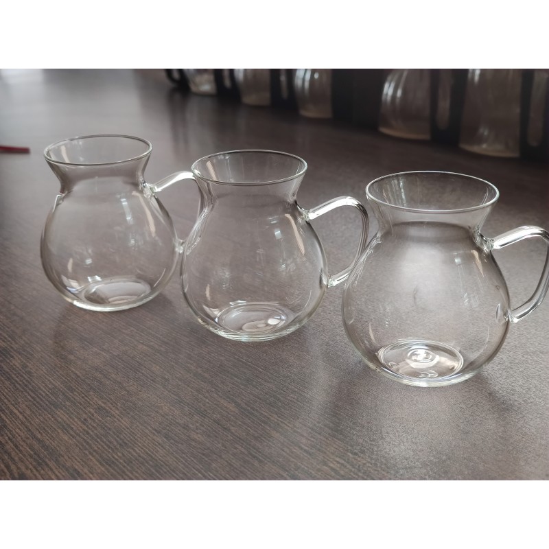 süper ince cam kulplu bardak tombul 3lü