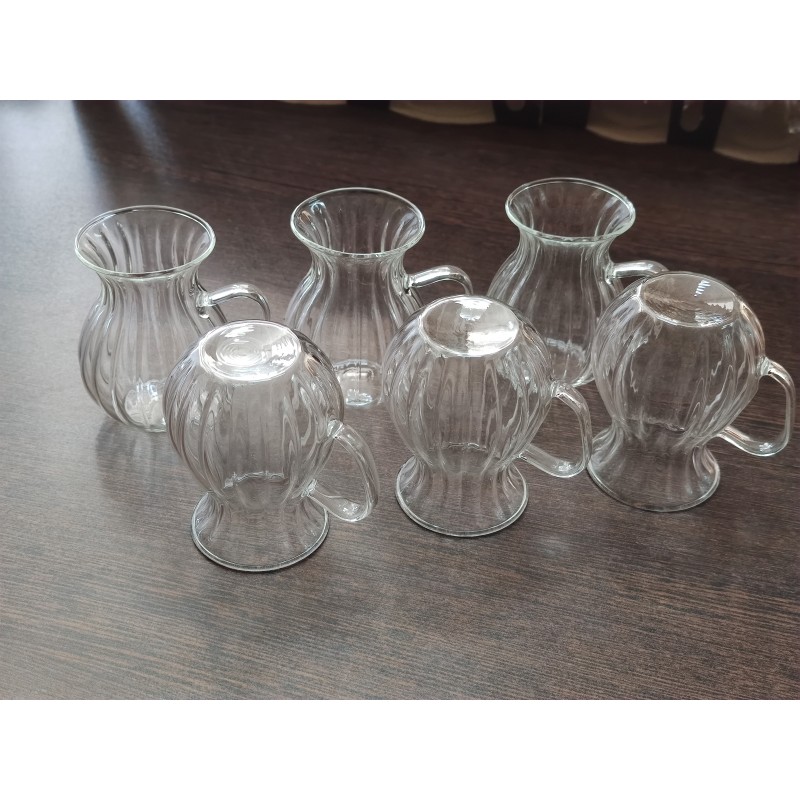 süper ince cam kulplu bardak çizgili 6lı süper ince cam kulplu bardak çizgili 6lı