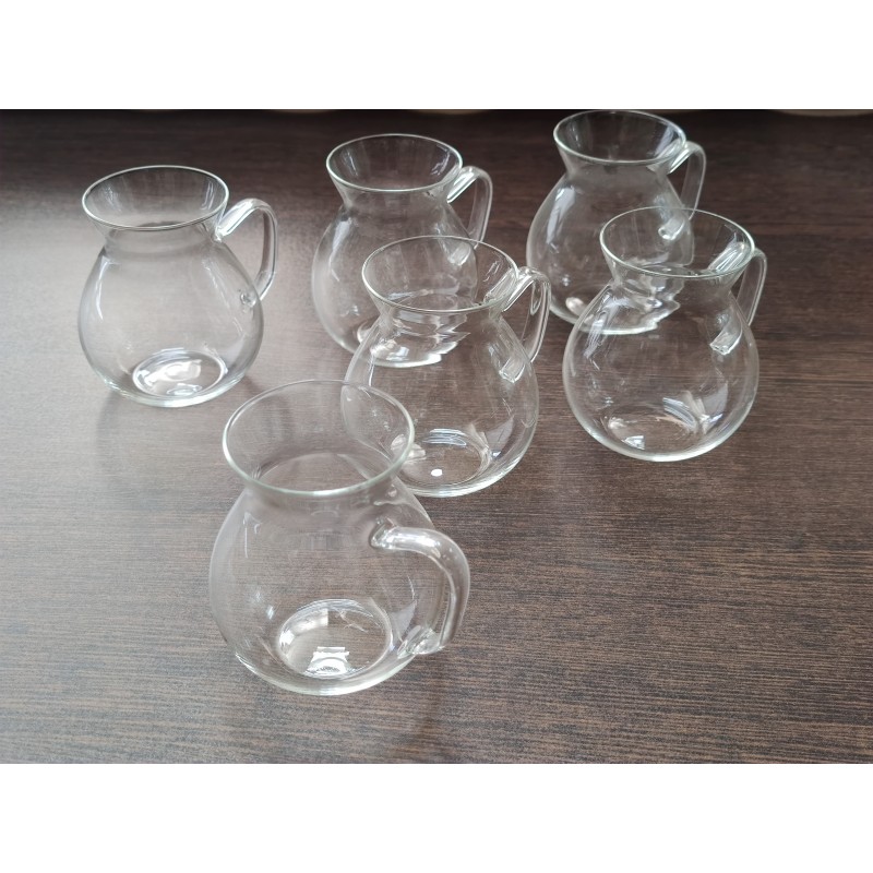 süper ince cam kulplu bardak tombul 6lı