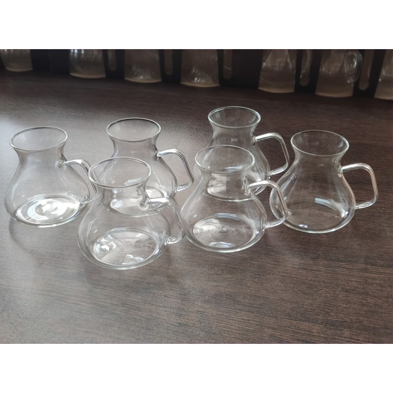 süper ince cam kulplu bardak tombilik 6lı