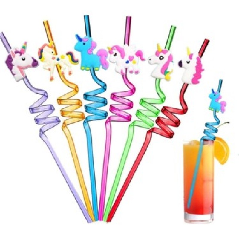 Pipet renkli burgulu süslü plastik