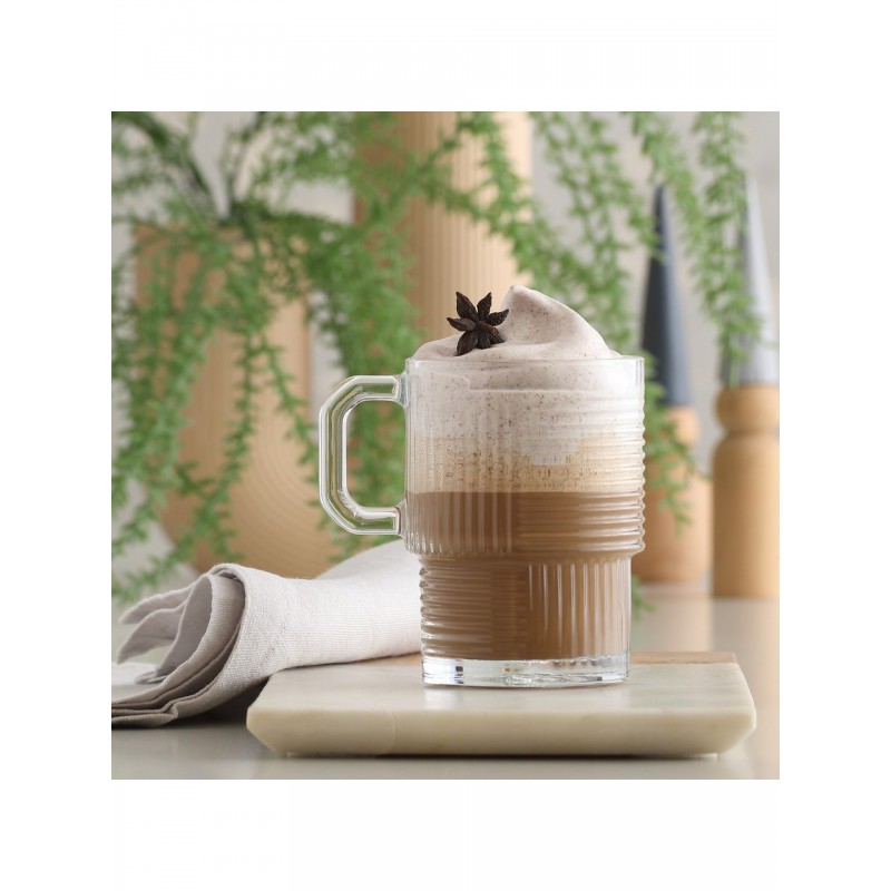 Lav Helen Cam Kupa 6 Kişilik 270 ml Kulplu neskafe bardak Lav Helen Cam Kupa 6 Kişilik 270 ml Kulplu neskafe bardak