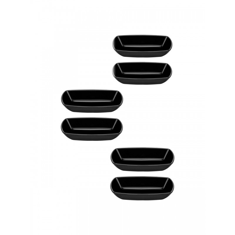 Paşabahçe 54663 6 Adet Tokio Cam Siyah Kase Çerezlik Kahvaltılık Takımı