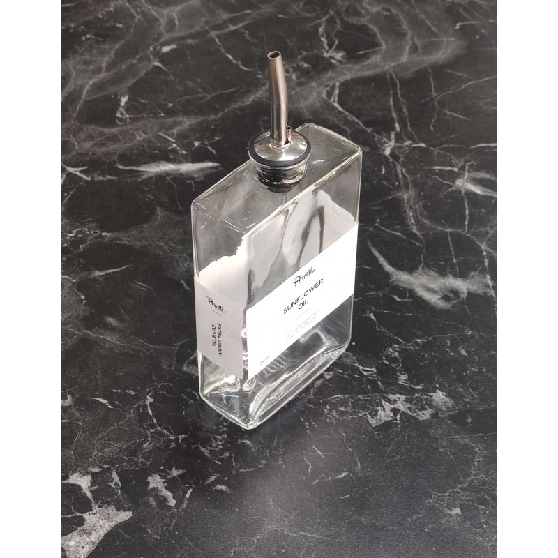 Cam Yağlık Sirkelik Damlatmaz Kapaklı 350ml Dikdörtgen Gümüş Cam Yağlık Sirkelik Damlatmaz Kapaklı 350ml Dikdörtgen Gümüş