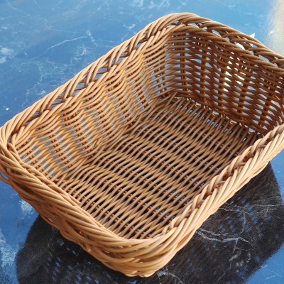 Ekmeklik Örgü Desenli Kahverengi dikdörtgen Plastik 23x16x7 cm