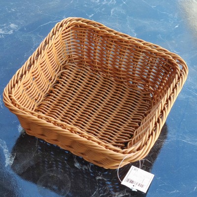 Ekmeklik Örgü Desenli Kahverengi Kare Plastik 19x19x7 cm