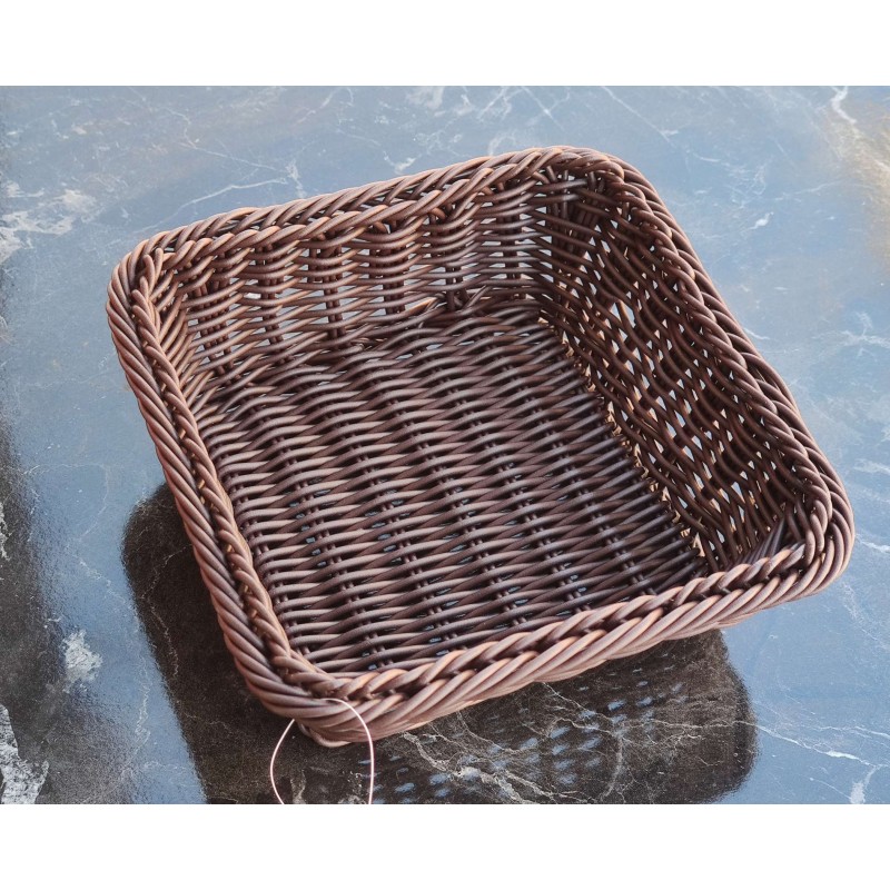 Ekmeklik Örgü Desenli koyu Kahverengi Kare Plastik 19x19x7 cm Ekmeklik Örgü Desenli koyu Kahverengi Kare Plastik 19x19x7 cm