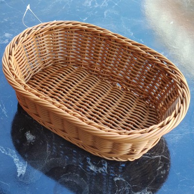 Ekmeklik Örgü Desenli Kahverengi oval Plastik 23x16x7 cm