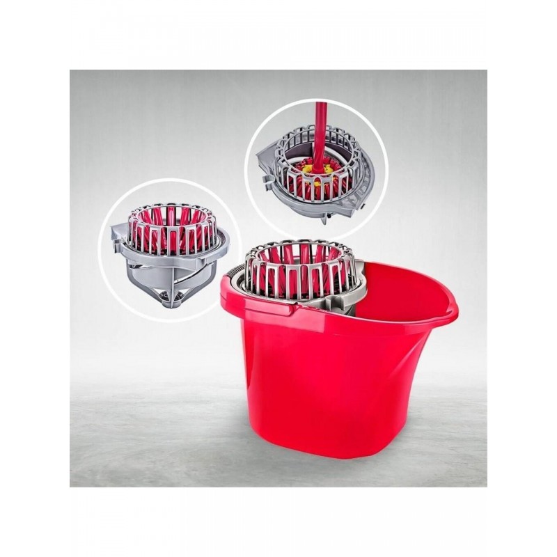 Titiz Cameon Sıkma Aparatlı Temizlik Seti Kovası / Kırmızı / 17 Litre