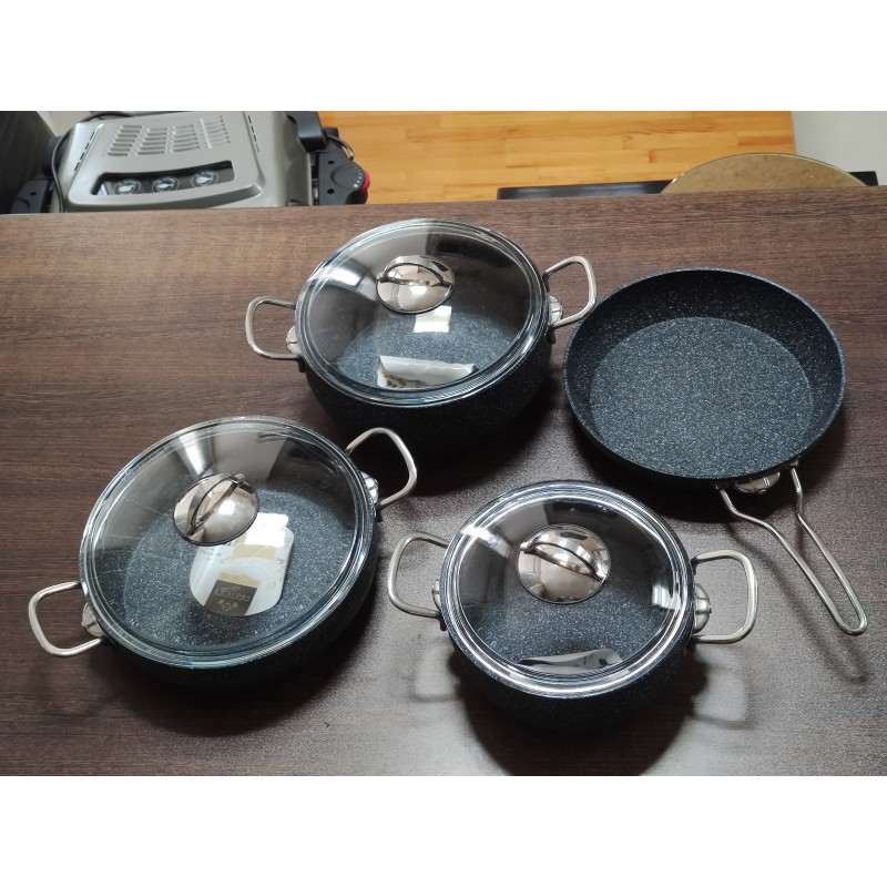 Güveç Tencere Seti Granit Siyah Armoni 7 parça