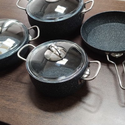 Güveç Tencere Seti Granit Siyah Armoni 7 parça