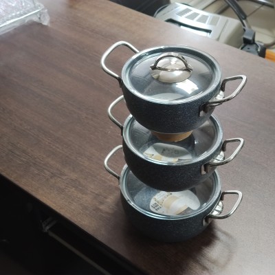 Güveç Tencere Seti Granit Gri 16-18-20 Cm Armoni Güveç Tencere Seti Granit Gri 16-18-20 Cm Armoni