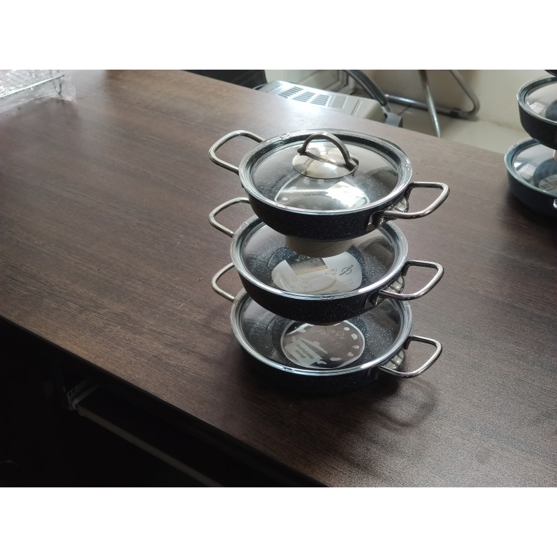 Omlet Tava Seti Granit Gri 18-20-22 Cm Armoni