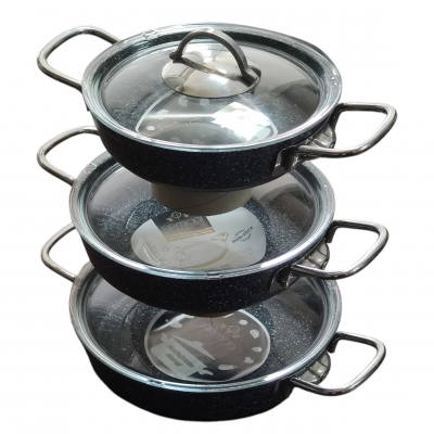 Omlet Tava Seti Granit Siyah 18-20-22 Cm Armoni