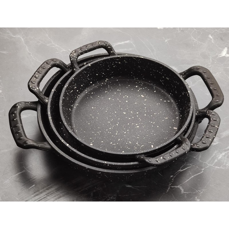 Alüminyum Döküm Granit Kaplama Sahan 3lü Set