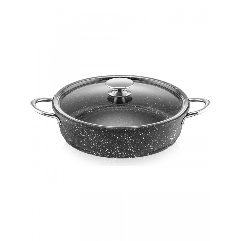 Granit döküm tencere pilavlık çelik saplı 4 mm kalınlık 28cm Granit döküm tencere pilavlık çelik saplı 4 mm kalınlık 28cm